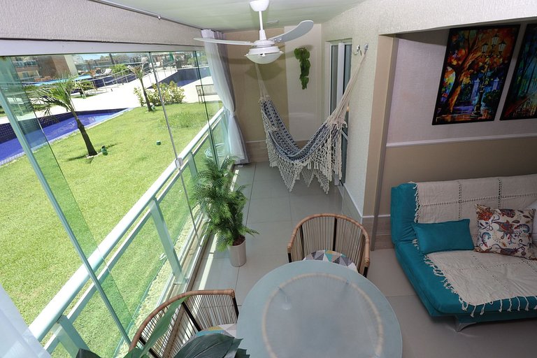 VG FUN belíssimo 2 quartos projetado na beira mar