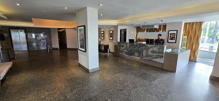 Flat beira mar com linda vista e hidromassagem