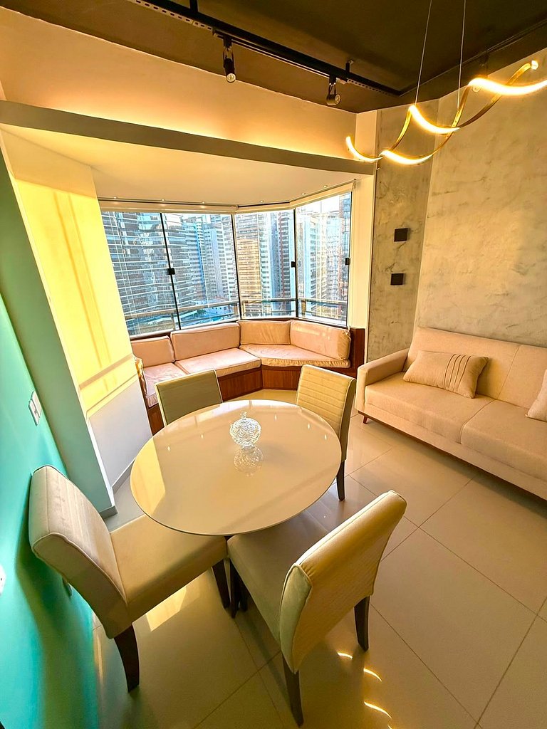 Flat beira mar com linda vista e hidromassagem