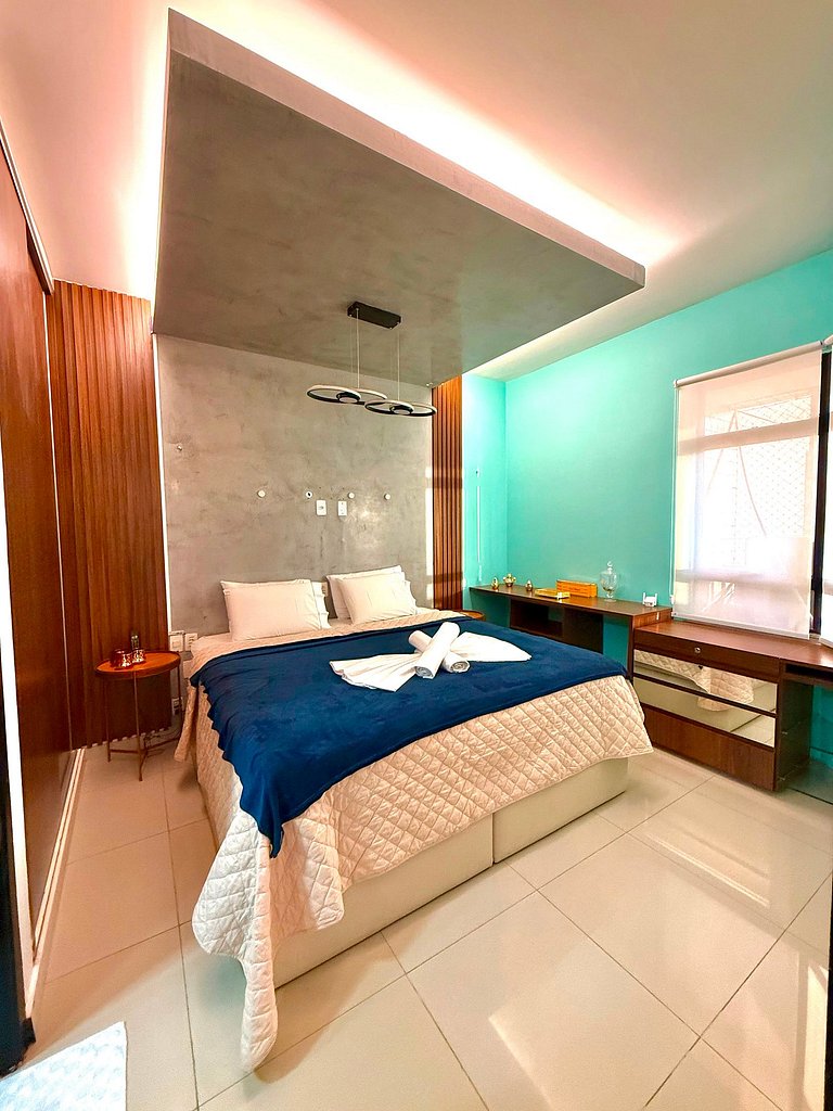 Flat beira mar com linda vista e hidromassagem