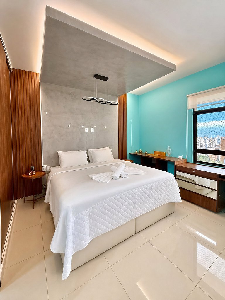 Flat beira mar com linda vista e hidromassagem
