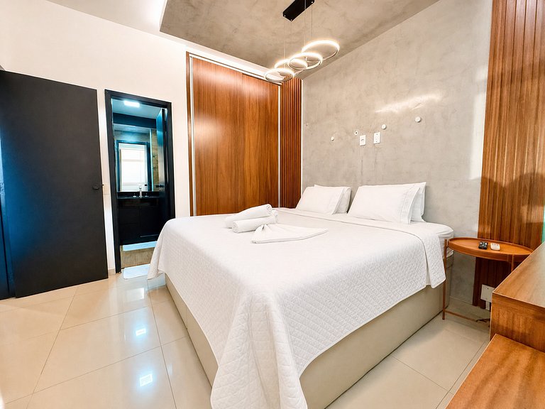 Flat beira mar com linda vista e hidromassagem