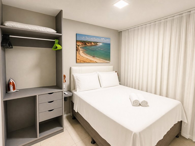 Apê renovado com vista mar em Iracema