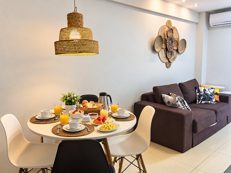 Flat moderno, 2 quartos dentro de hotel famoso