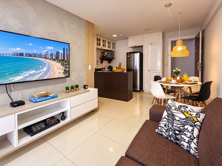 Flat moderno, 2 quartos dentro de hotel famoso