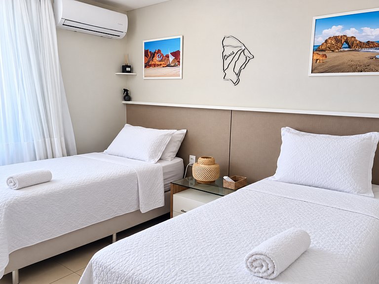 Flat moderno, 2 quartos dentro de hotel famoso