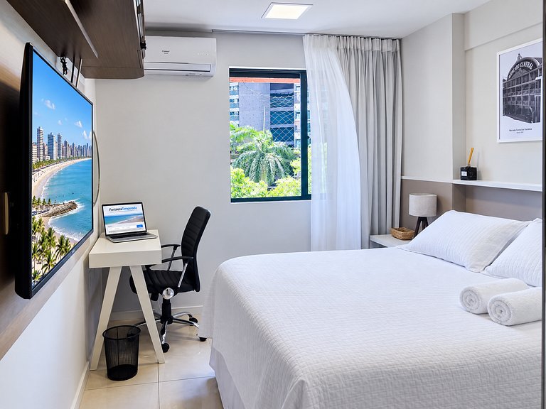 Flat moderno, 2 quartos dentro de hotel famoso
