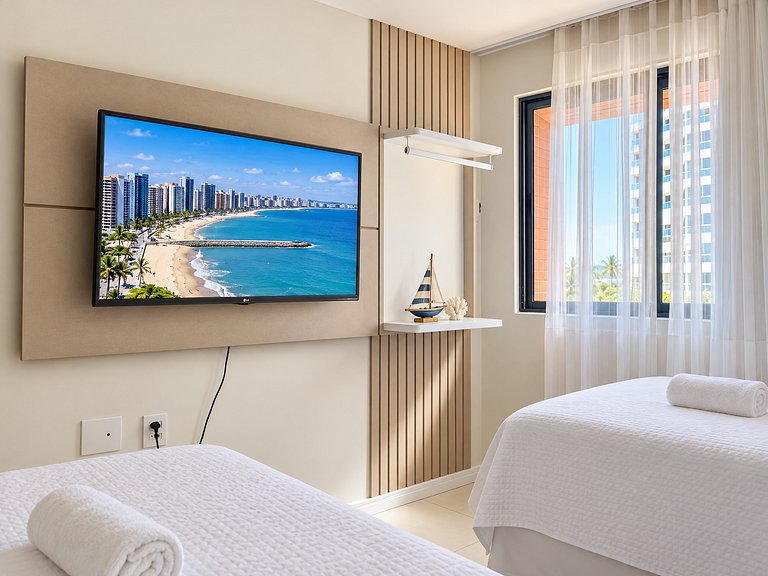 Flat moderno, 2 quartos dentro de hotel famoso