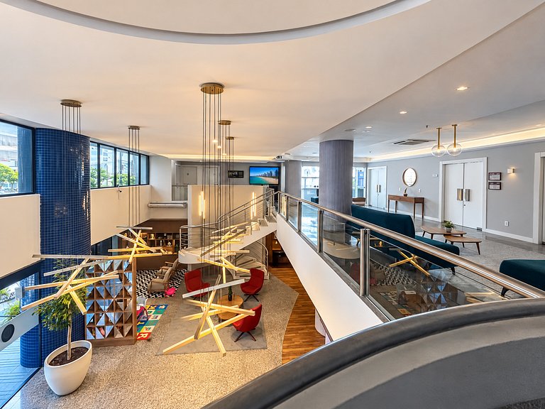Flat moderno, 2 quartos dentro de hotel famoso