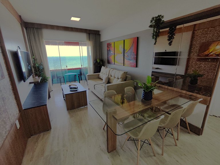 Apartamento família projetado e vista total mar !